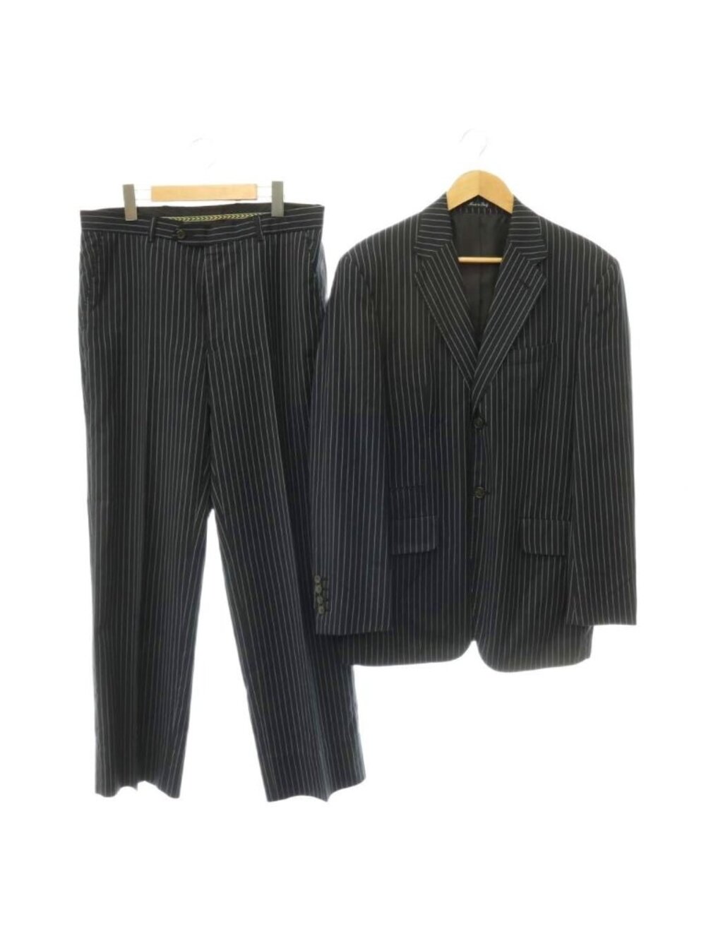 Loro Piana Barneys New York Single Suit Striped Jacket Pants Tailored Wool Navy